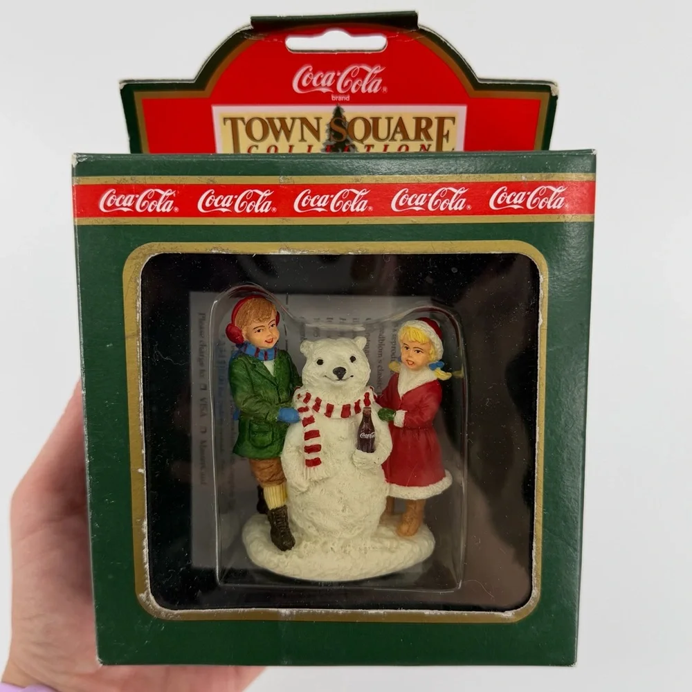 Coca-Cola Town Square Polar Bear Collection Set of 2 in Boxes, 1990s